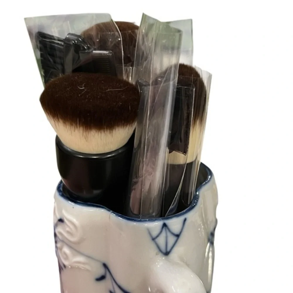 SK Set Of 11 Brushes | Beauty Foundation Powder Blush Shadow Brow Fan | Gift Set